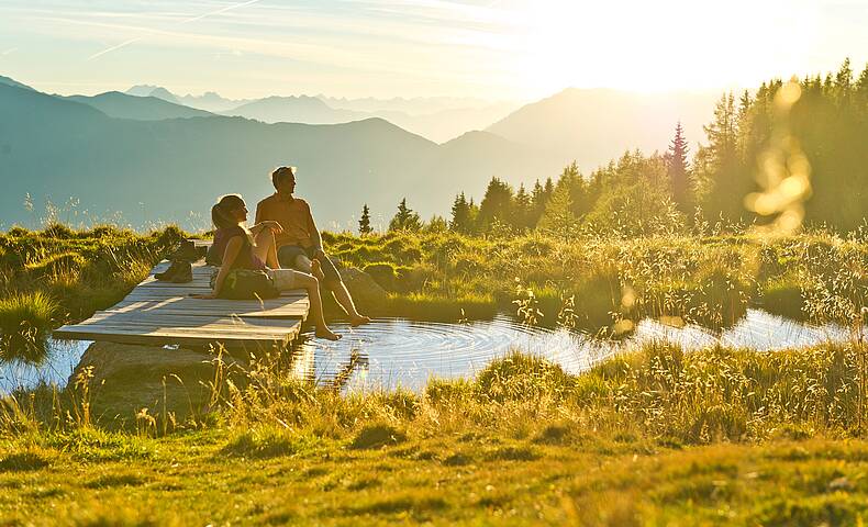 Ein klarer Bergsee entlang des Alpe Adria Trails, ein perfekter Rastplatz © Franz Gerdl_Kärnten Werbung