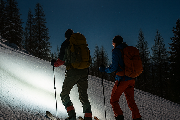 Skitour bei Mondschein