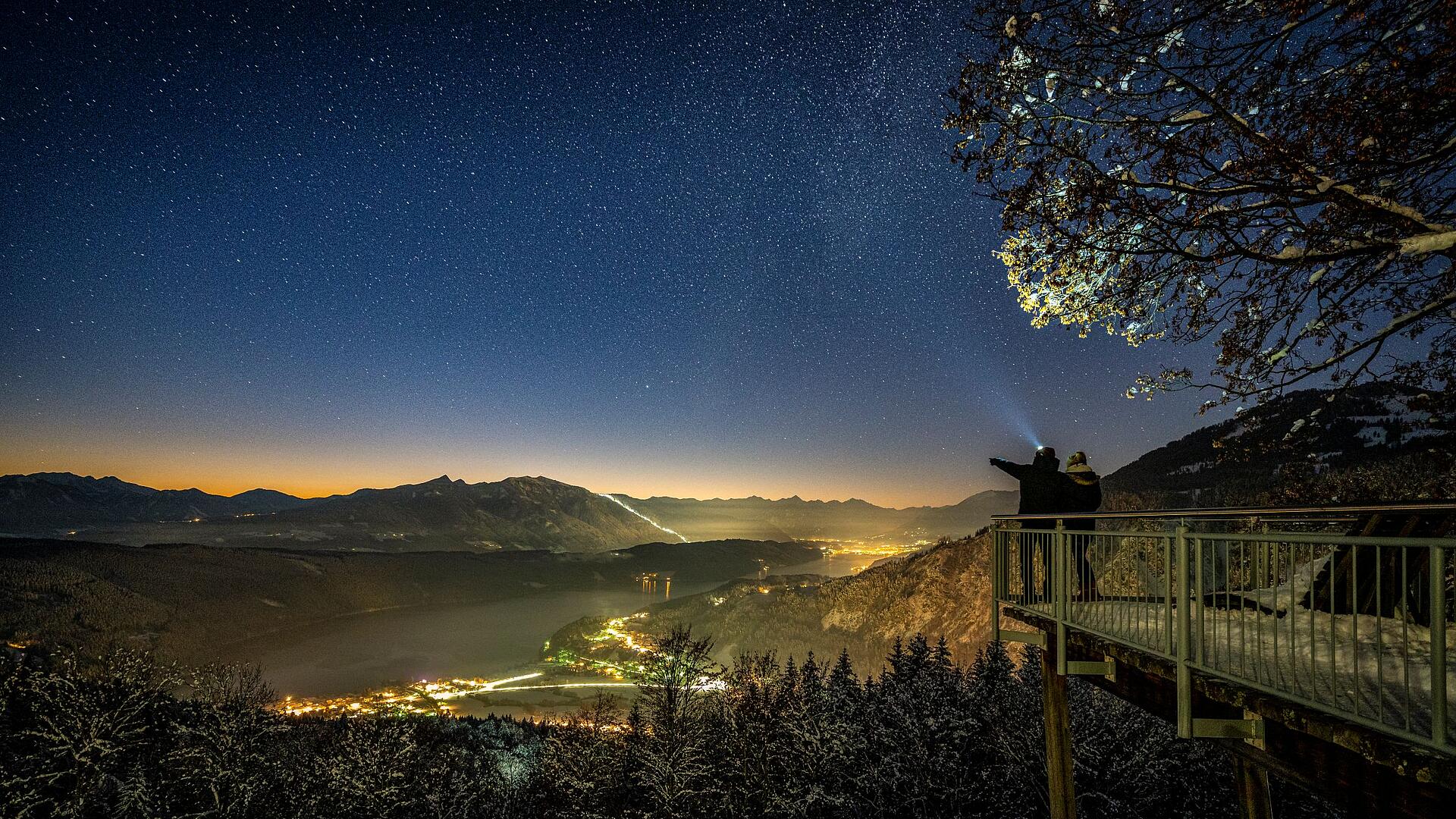 Winterwandern und Sterne beobachten am Millstätter See direkt am Sternenbalkon