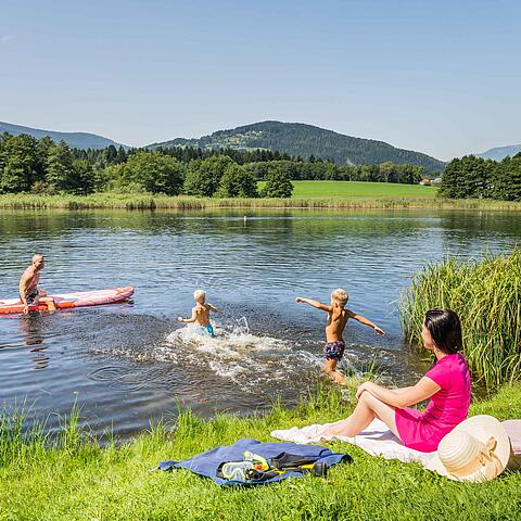 Mit der ganzen Familie am Maltschacher See Baden © Franz Gerdl_MBN Tourismus